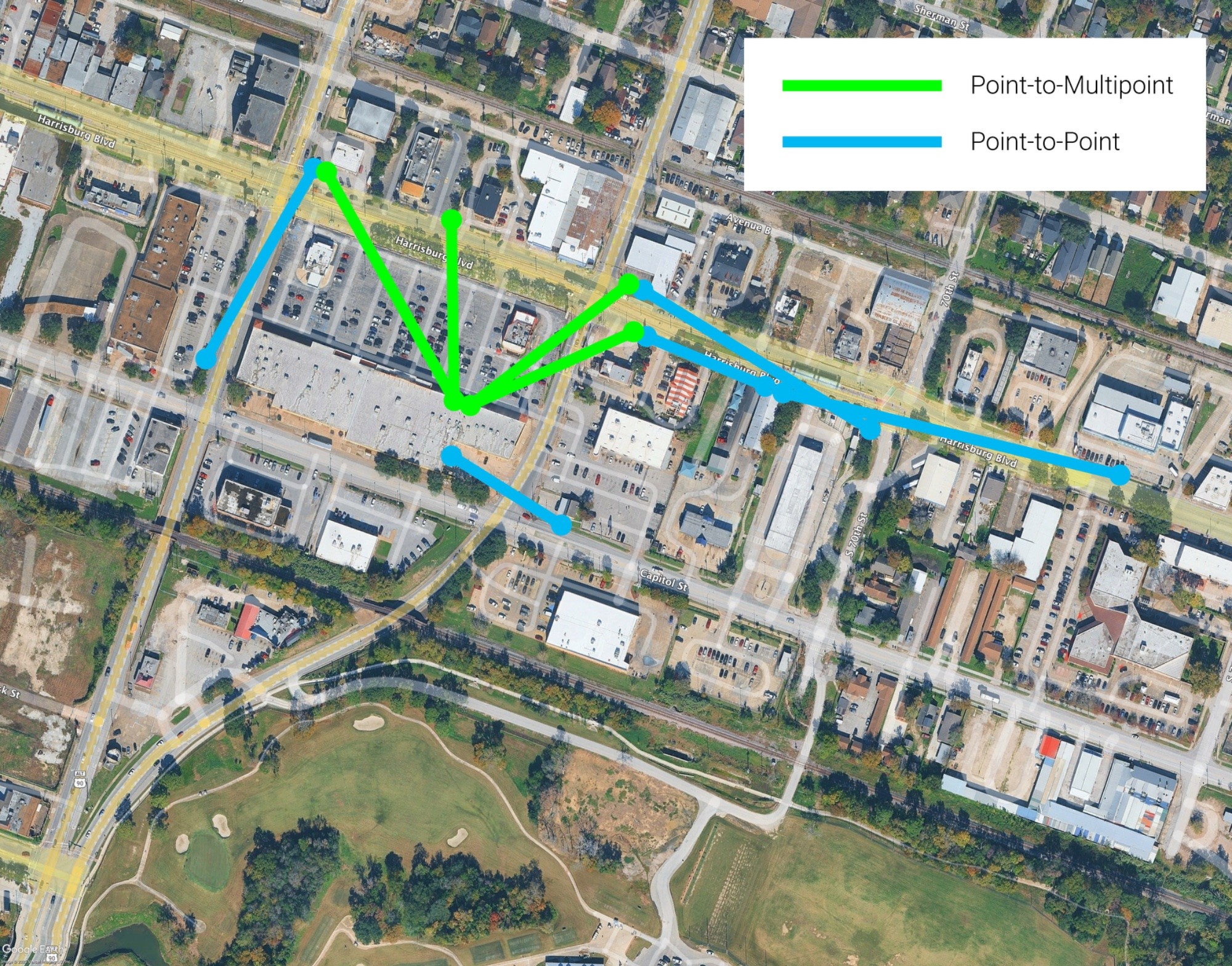 Harrisburg Plaza wireless links deployment map